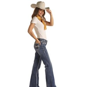 Mid Rise Trousers Rock & Roll 32" Inseam Denim Jeans